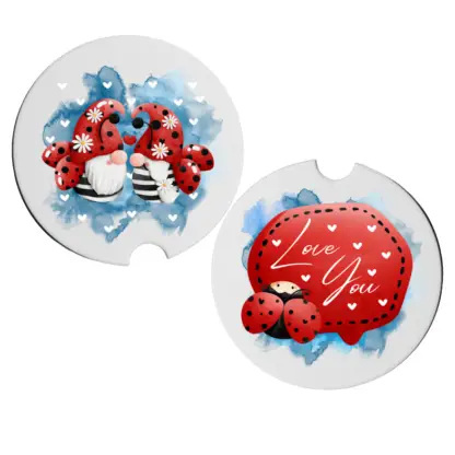 product image of love bug fabric car coasters