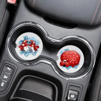 product image of love bug fabric car coasters