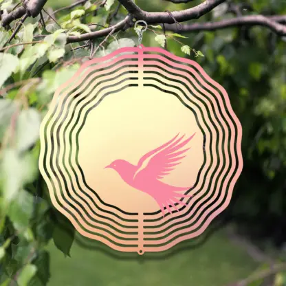 A product image of a 3D spinner featuring an optical illusion of a flying peace dove